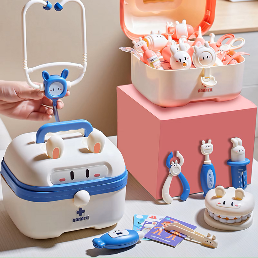 Kids' interactive doctor playset with sound & light, perfect for imaginative pretend play & role-playing games.