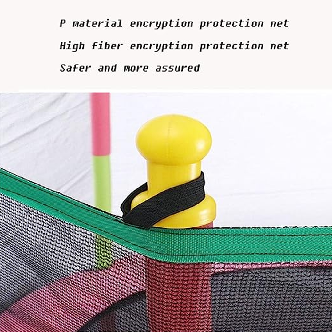 Jumpie KidsTramp outdoor trampoline with safety net, designed for children's active and safe backyard play.