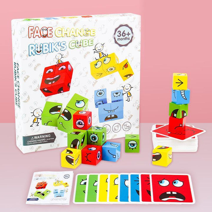Kids playing with BlockiMix wooden educational puzzle, developing motor skills & shape recognition.