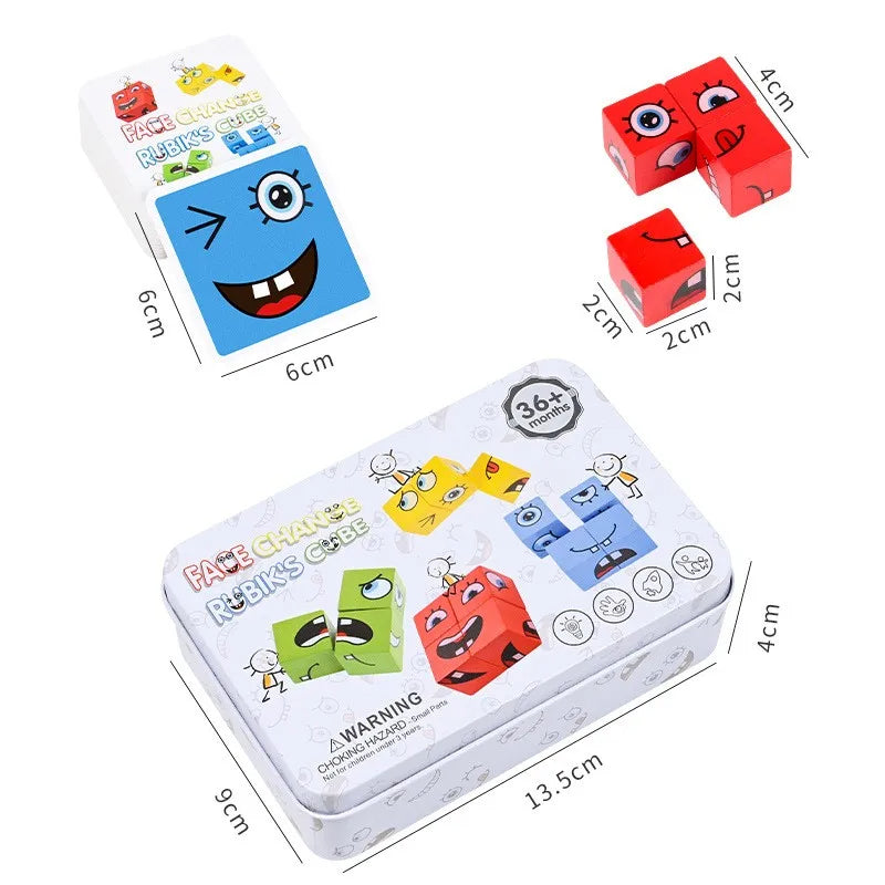 Close-up of smooth, durable wooden texture of BlockiMix educational puzzle pieces, safe for toddlers.
