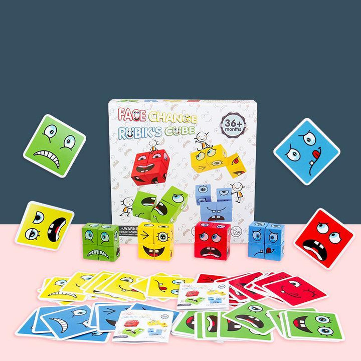 Variety of arrangements possible with BlockiMix wooden puzzle blocks, boosting creativity & logic for kids.