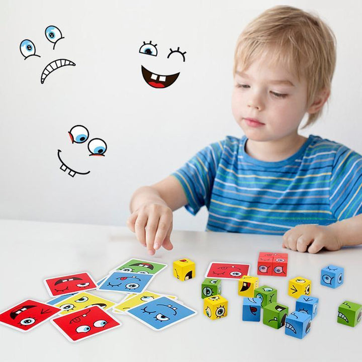Preschooler engrossed in BlockiMix wooden puzzle, an engaging developmental toy for young minds.