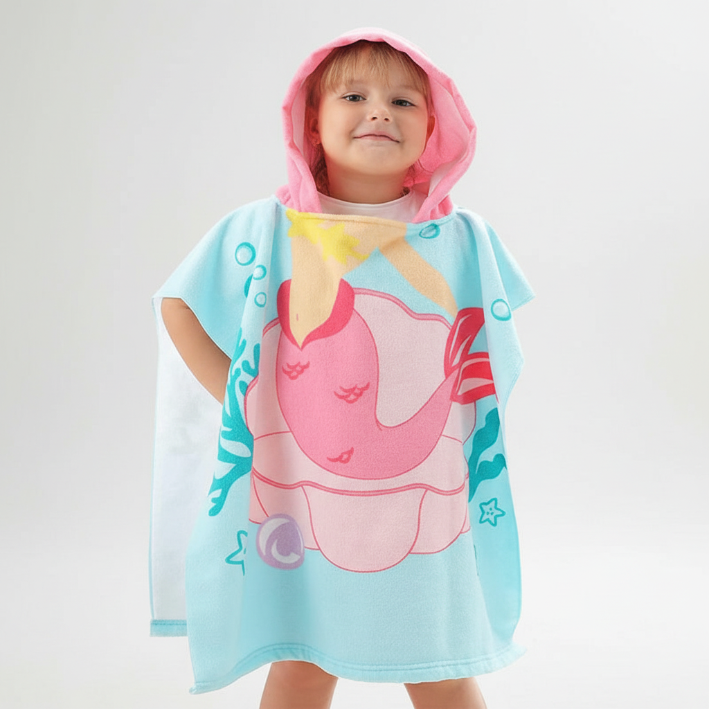 Green dinosaur hooded towel, super soft and absorbent for kids' bath & beach