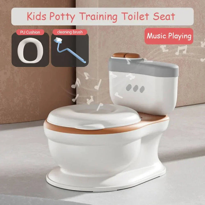 Child PottyPal training seat with built-in wipe storage. Comfortable design for toddlers. Aids independence.