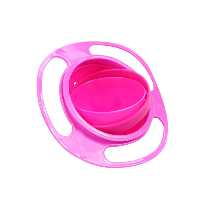 Toddler-friendly gyro snack bowl. Spill-proof food container for car rides & home.