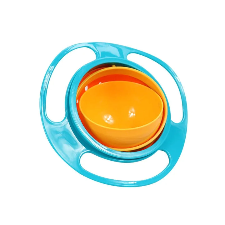 Non-spill SpinSnack gyro bowl. Mess-free snack container, perfect for kids' independent eating.