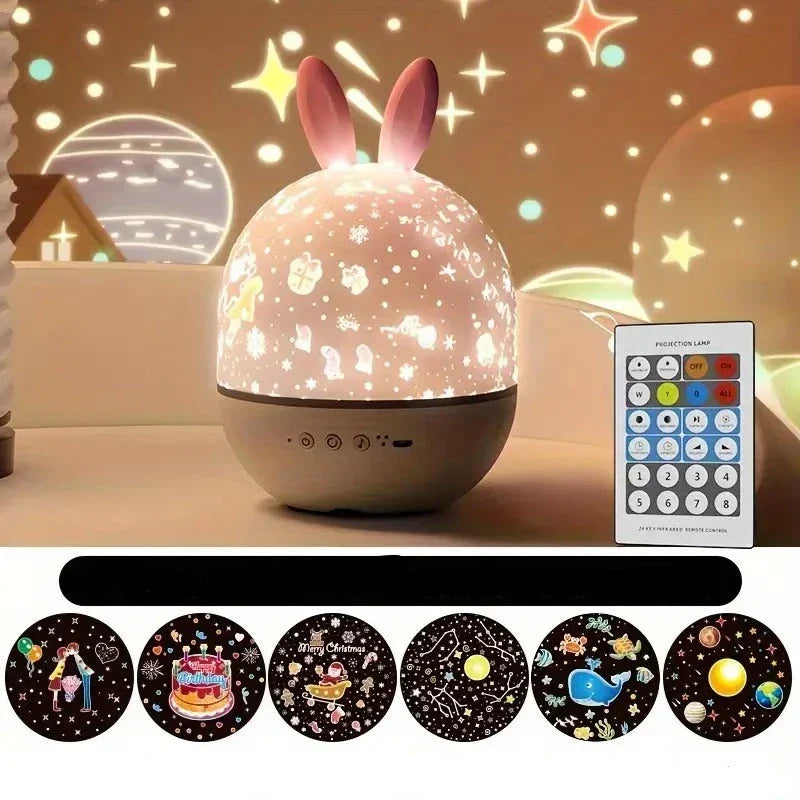 Gift for kids: enchanting star projector night light, a calming nursery lamp & children's bedroom decor.