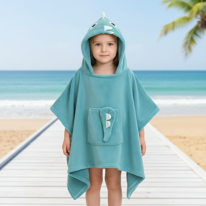 Kids' super soft animal hooded bathrobe for quick-dry comfort after bath time. Perfect for toddlers.