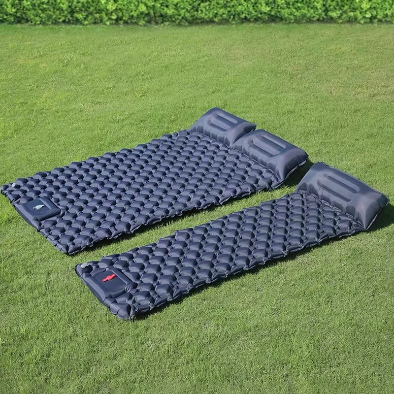 Spacious Kieran double sleeping pad for camping, deflated for easy packing