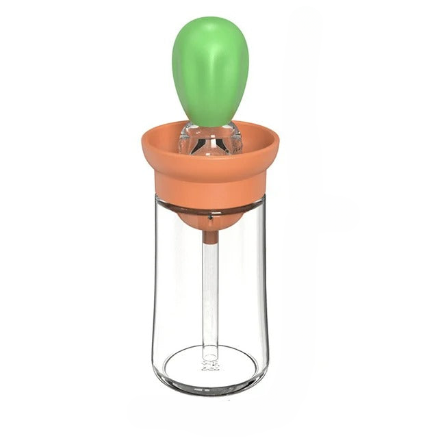 Essential grilling & baking tool: Silicone oil bottle with brush for even oil or sauce application.