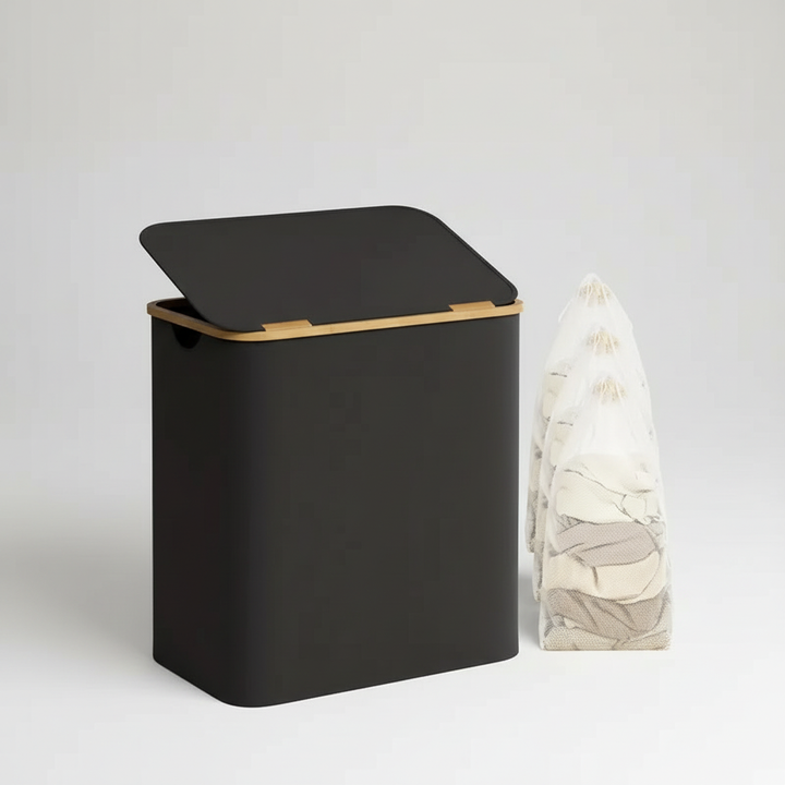 Unisex 3-compartment clothes sorter, fabric laundry hamper designed for efficient home organization