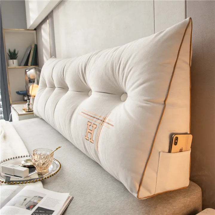 Unisex oversized support pillow offering back comfort, perfect for reading on bed or sofa