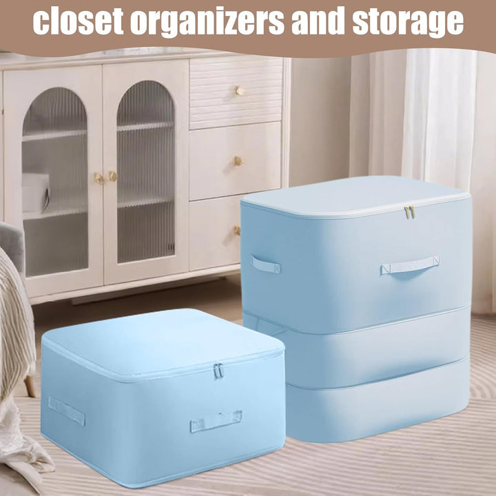 Large comforter bag with self-compression feature, dustproof for long-term bedding storage