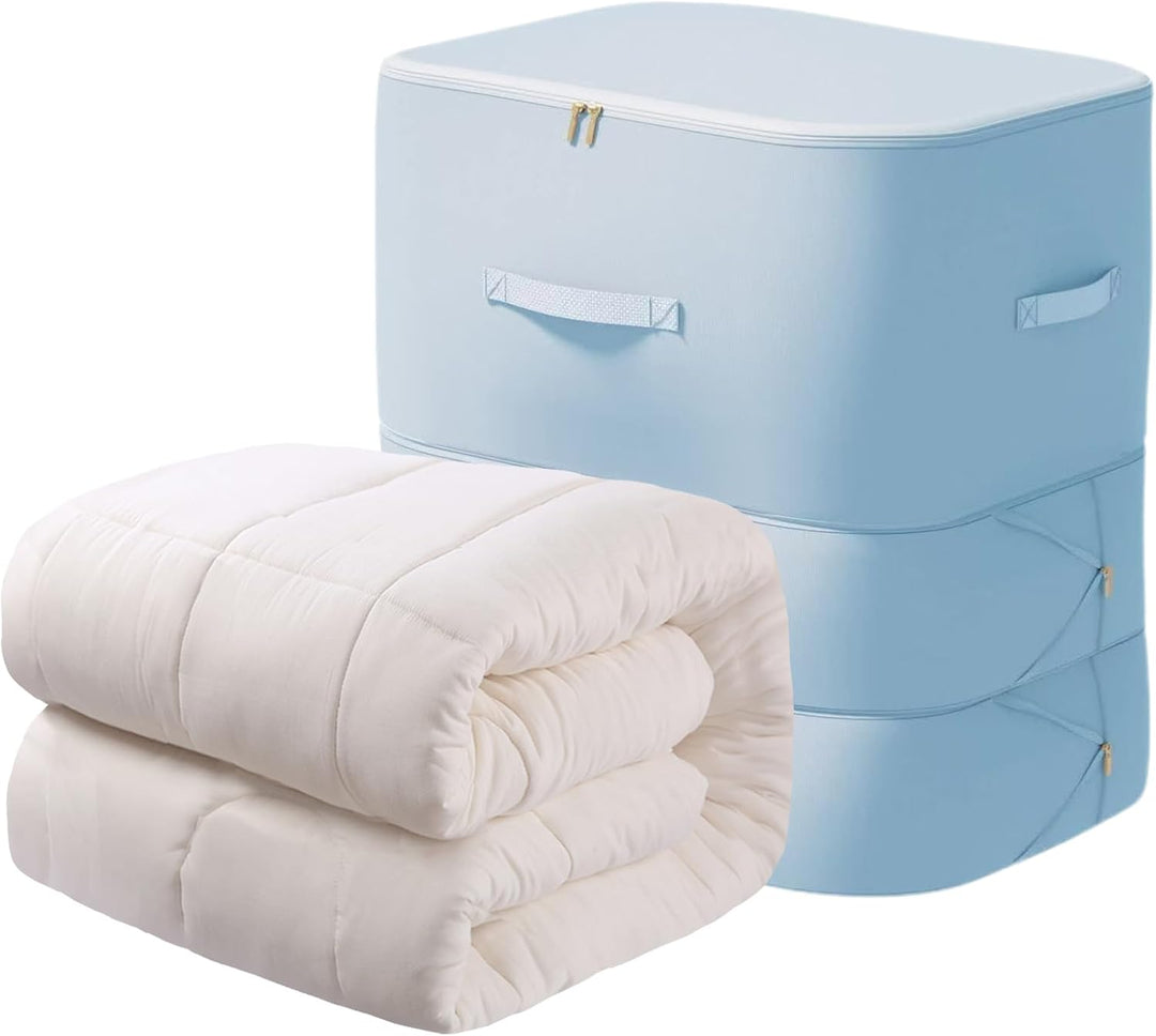 Dustproof large comforter storage bag, self-compressing for ultimate space-saving benefits