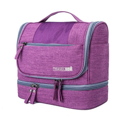 Spacious toiletry organizer, portable storage solution for men and women's travel needs