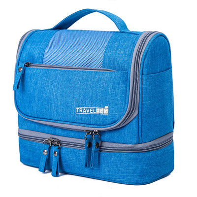 Waterproof cosmetic makeup bag, durable & large capacity. Ideal hanging travel organizer for toiletries.
