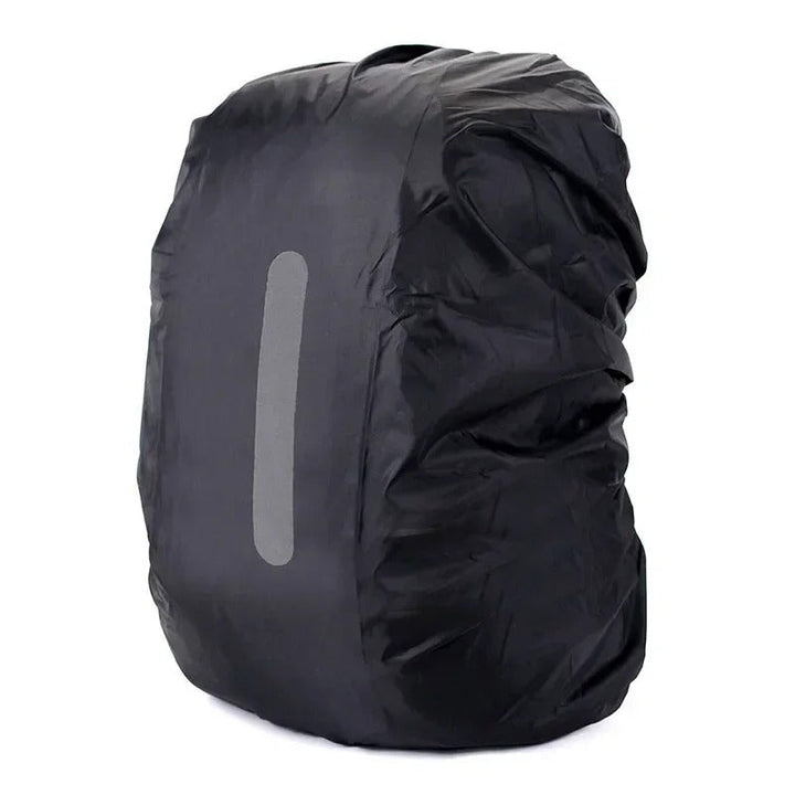 Interior view of the adjustable backpack rain cover, showing the elastic for secure bag protection.