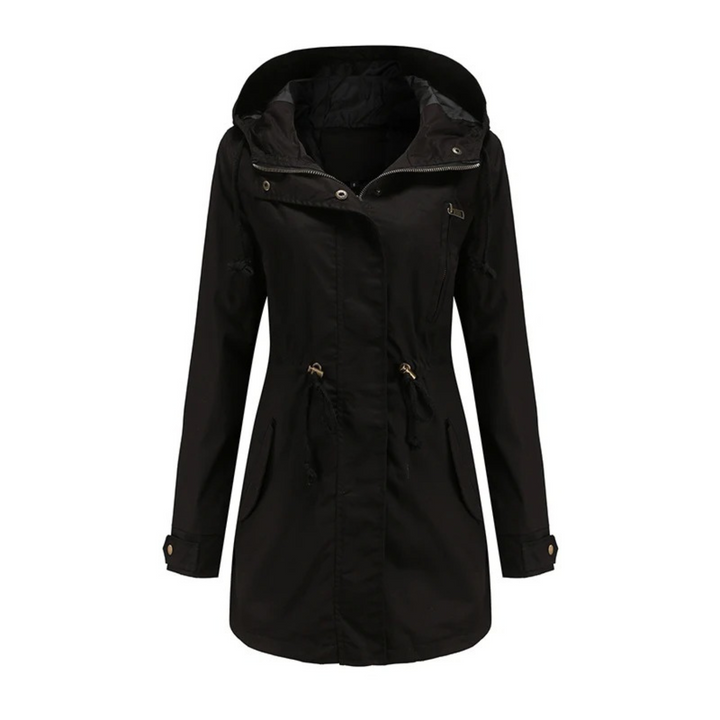 Everyday women's long fit summer jacket, lightweight, stylish, and water repellent for casual fashion.