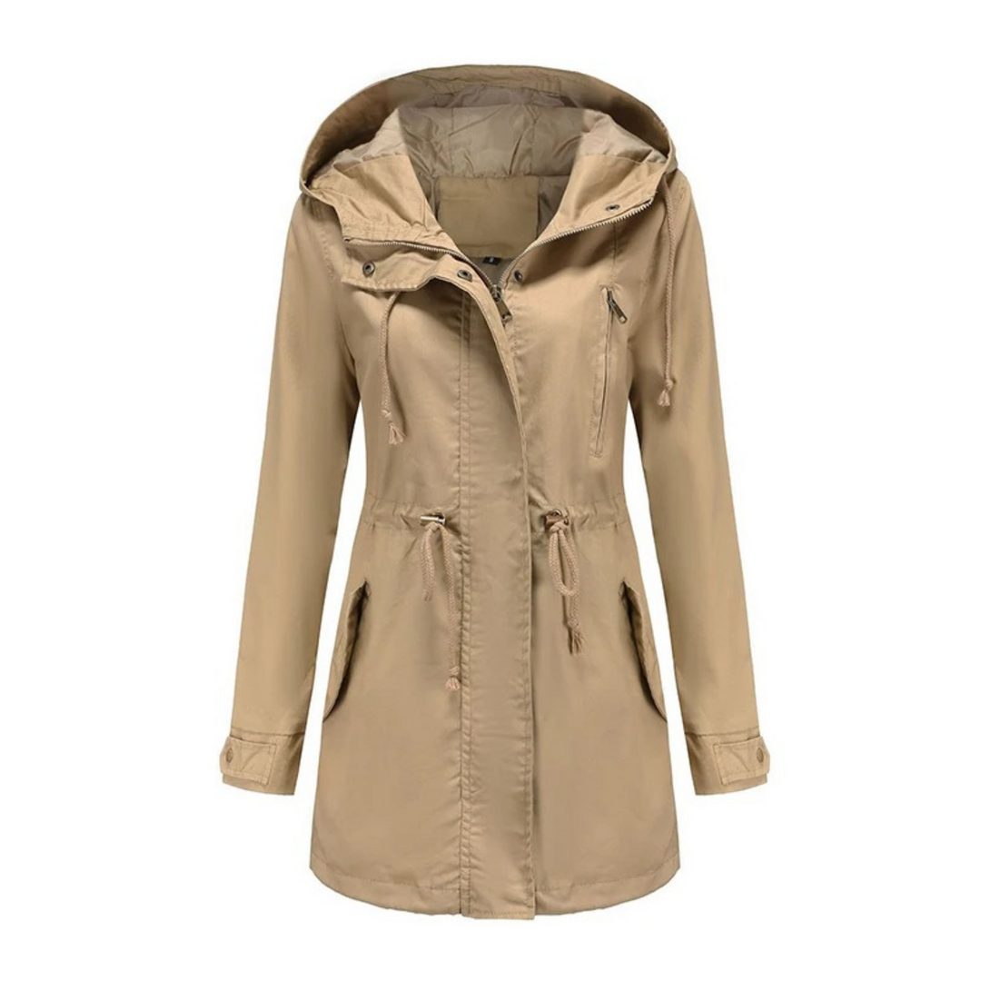 Chic women's lightweight long fit summer jacket, Amira model, ideal for stylish everyday wear.
