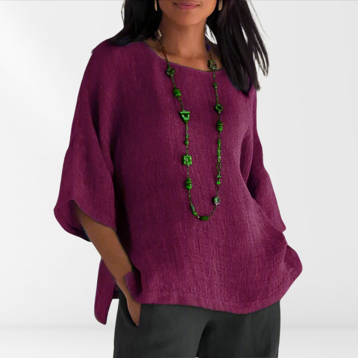 Versatile women's casual long sleeve shirt. Relaxed fit and breathable, ideal for everyday wear and summer style.