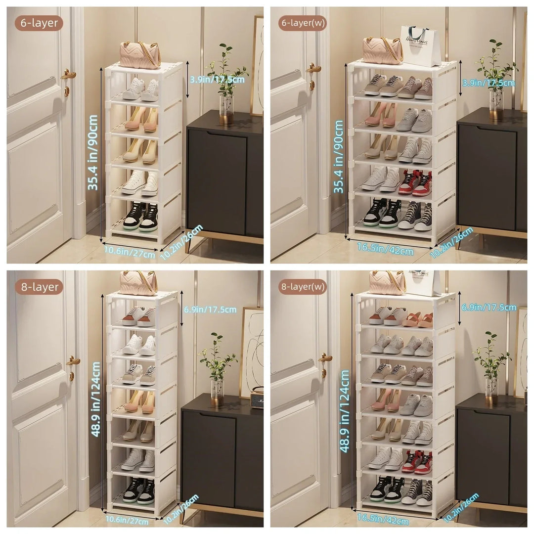 Compact shoe storage solution, 6-layer Liora metal frame shoe rack with non-woven fabric shelves