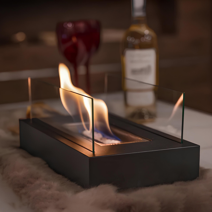 LumaFlame Portable Tabletop Bioethanol Fireplace, elegant indoor smokeless flame