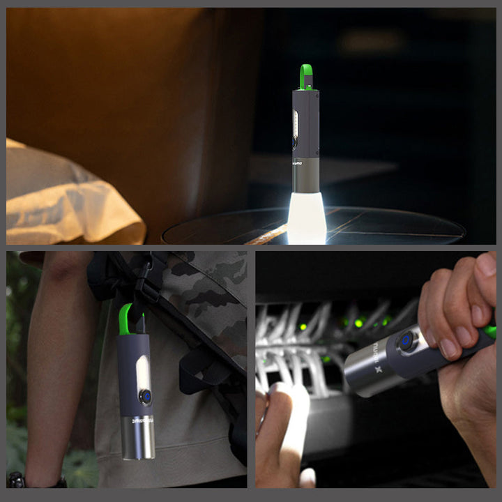 Durable, portable LumaZoom LED tactical flashlight with zoom for bright light during camping.