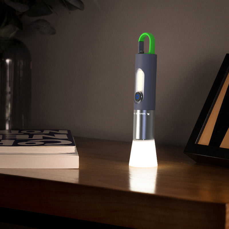Powerful zoomable LED flashlight for focused or wide beam bright light during outdoor activities.