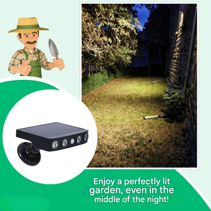 Automatic outdoor solar motion sensor LED light for effortless illumination