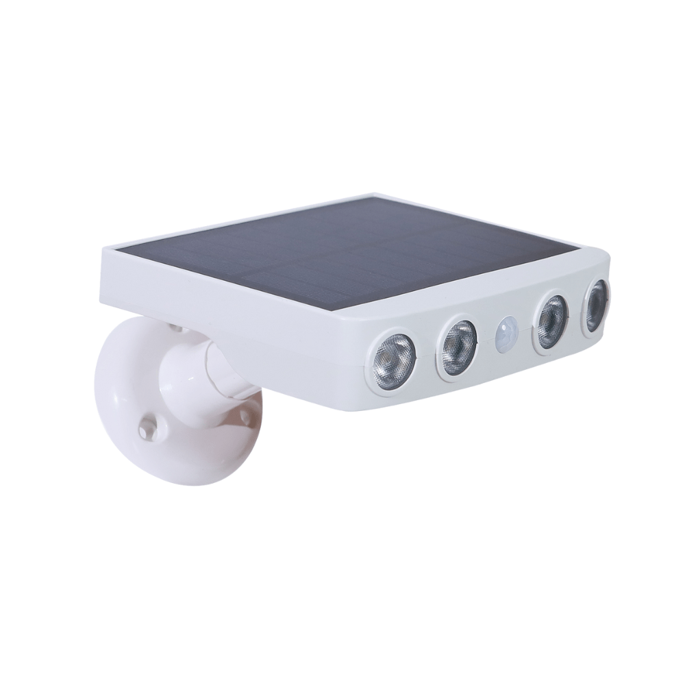Modern outdoor solar LED security light with smart motion sensing technology