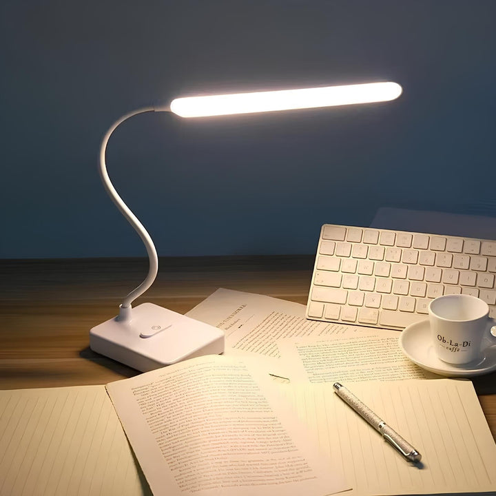 Rechargeable LumoFlex desk lamp with adaptable gooseneck for versatile lighting