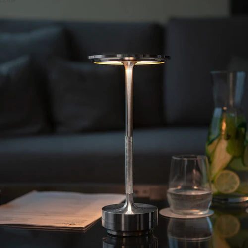 Wireless Luna Glow lamp, a modern rechargeable LED table light.