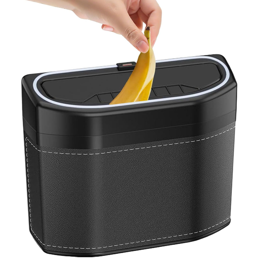 Lurevo auto interior gadget: smell-proof car trash can with an easy-to-use touch activated light