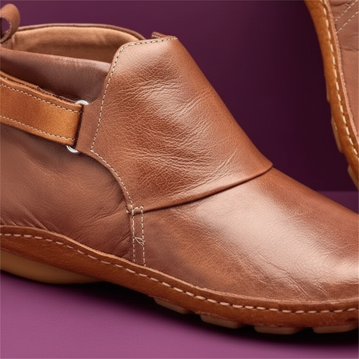 Stylish women's orthopedic walking shoes by Leah, offering foot relief and comfort for daily casual wear.
