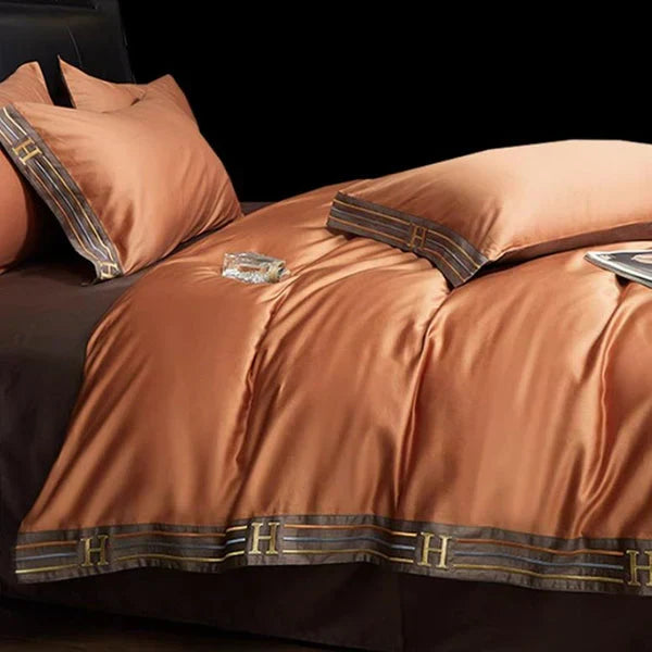 Indulgent 4-piece satin bedding set, offering soft, smooth comfort. Transforms your bedroom into a luxurious retreat.