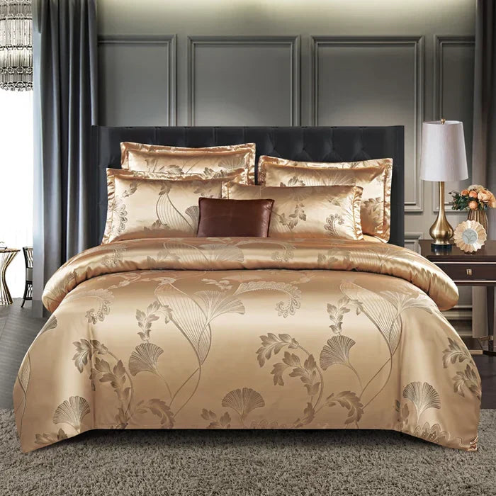 Modern RoyalDream satin duvet cover set, enhancing bedroom elegance & comfort.
