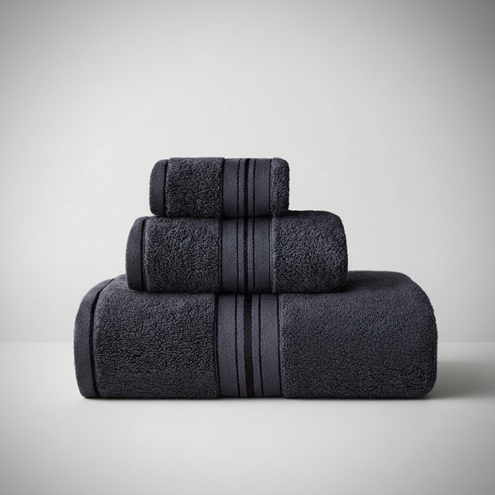 Soft, absorbent Egyptian Cotton bath towel set, perfect for a luxurious spa bathroom