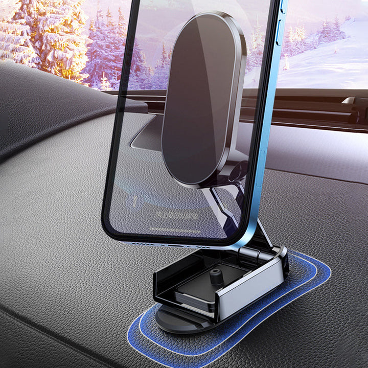 Hands-free MagMount Fold magnetic dashboard phone holder for any smartphone.
