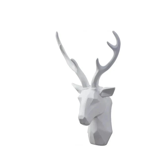 3D deer head wall sculpture, a unique animal statue and striking wall art for home decor.