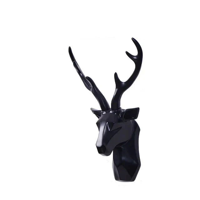 Contemporary 3D deer head wall art, modern stag sculpture for sophisticated home decor.