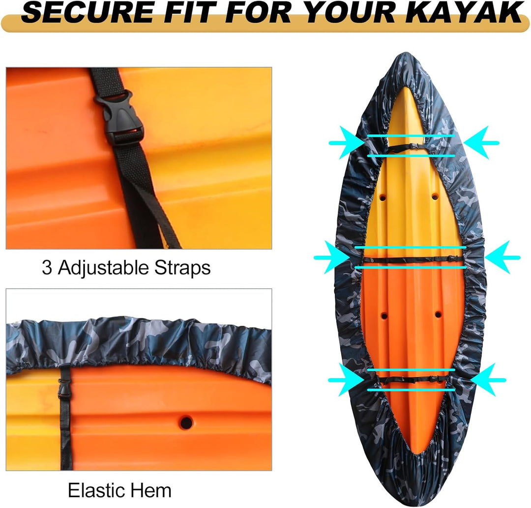 Adjustable waterproof kayak cover, UV-resistant, Marivor, securing your vessel