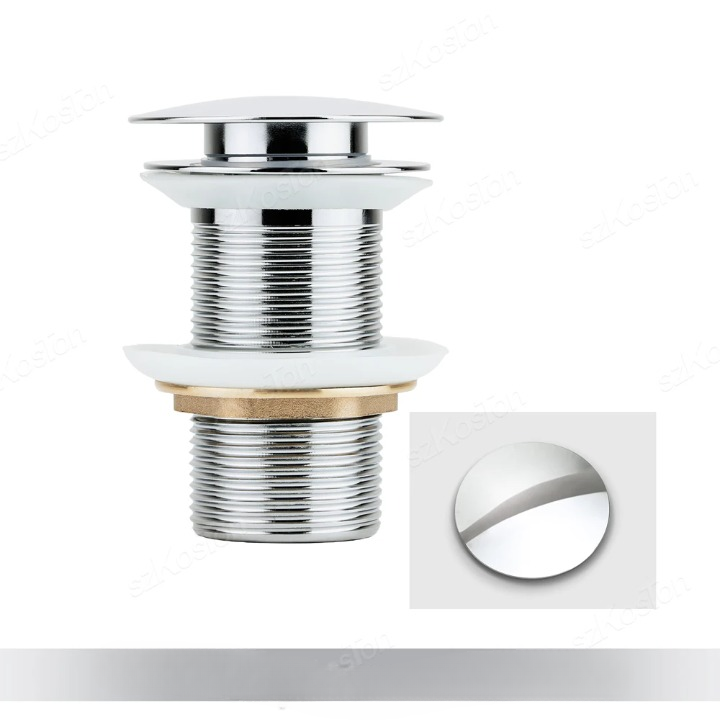 Pop-up basin drain plug with overflow in matte black, top view, open position