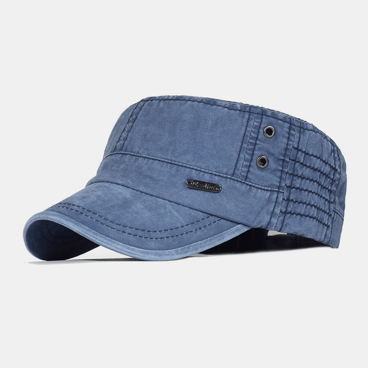 Men's adjustable military style cap in classic khaki cotton, perfect for rugged outdoor & casual wear.