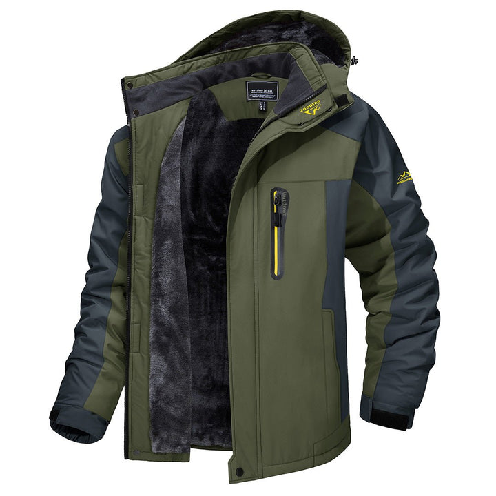 Men's All-Weather Outdoor Adventure Jacket, windproof & water-resistant for ultimate comfort & protection.
