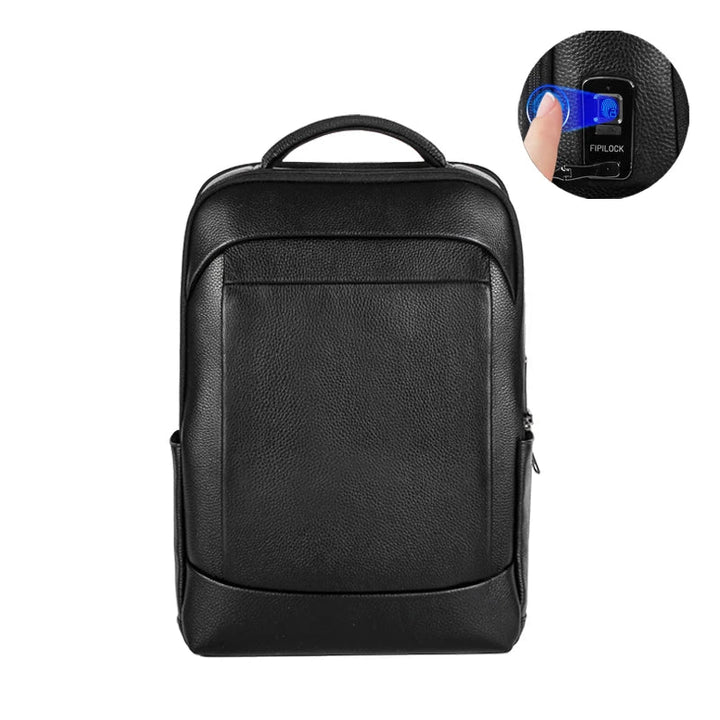 Large capacity mens travel backpack with laptop compartment and anti-theft fingerprint lock