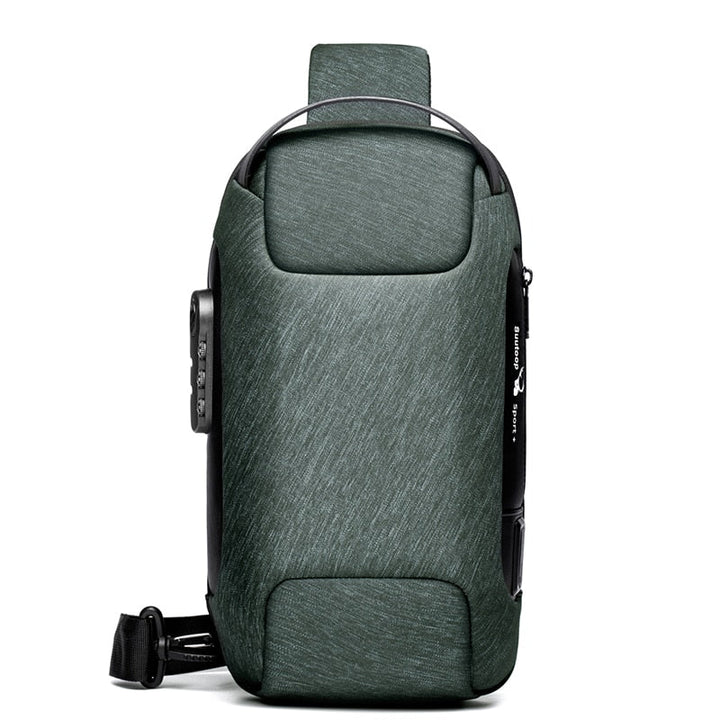 Stylish men's crossbody for daily commute, anti-theft features, USB access