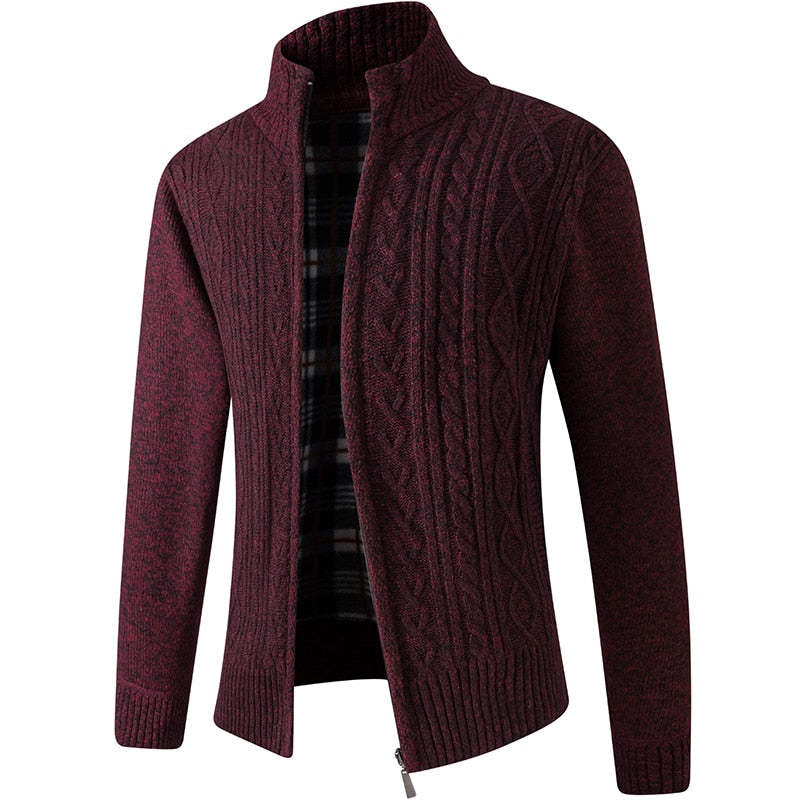 Men's Atlas style vest cardigan worn open, showcasing casual layering for everyday comfort & winter fashion.