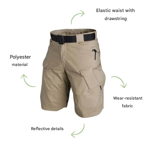 Men's quick-dry travel shorts, perfect for warm weather & adventure trips.