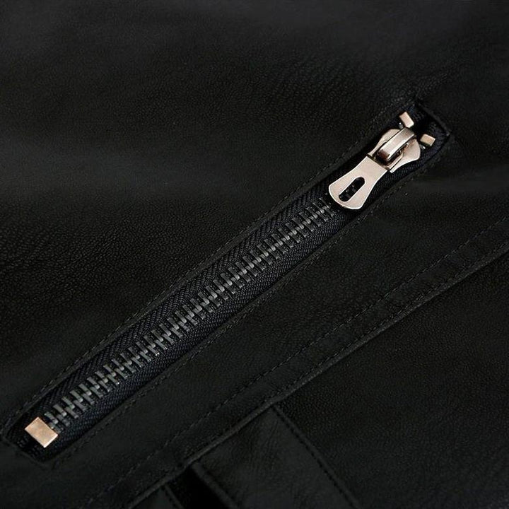 Rugged & iconic Men's Atlas Wolverine style black leather jacket. A durable, sleek essential for men's fashion.
