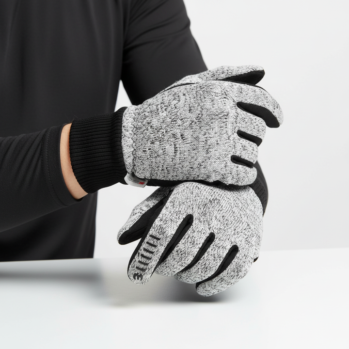 WarmGripX men's insulated winter gloves; windproof design with touchscreen tech, perfect for active use.